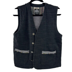 Power to The People Culture Mix - Men's Gray Button-Up Vest